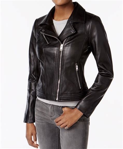 Michael Michael Kors Women's Black Leather Moto Jacket (XS)